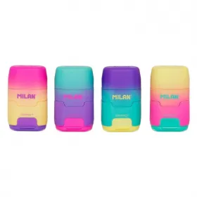 Milan Compact Gorgeous Sunset Effect Eraser And Pencil Sharpener Handy Duo