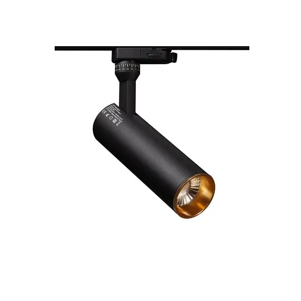 Track light 8w .Black ,3000K ,90Ra ,36D ,with gold ring