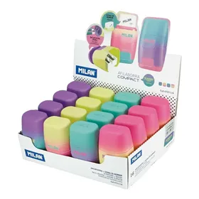 Buy ftom BrightLAB Eraser and Pencil Sharpener Set Milan Compact Sunset Multicolour (16 Units)