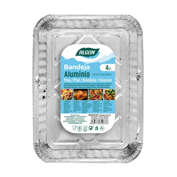 Set of trays Algon 18,2 x 13,5 x 3,8 cm Rectangular 4 Units