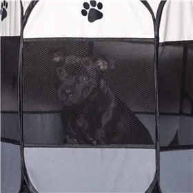 Universal dog and cat playpen 73 cm foldable cage beige-gray