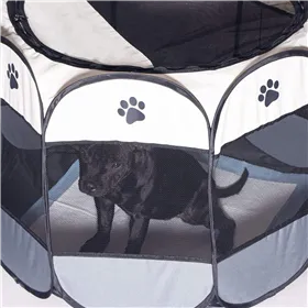 Universal dog and cat playpen 73 cm foldable cage beige-gray