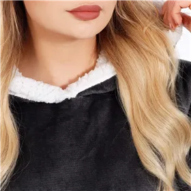 Women's oversize blanket sweatshirt 2in1 with hood warm graphite