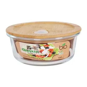 Buy ftom BrightLAB Round Lunch Box with Lid Quttin Crystal Bamboo