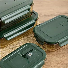 Buy ftom BrightLAB Hermetic Lunch Box Bidasoa Infinity Rectangular Green Yellow Glass 630 ml