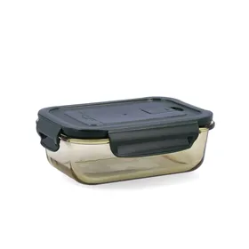 Buy ftom BrightLAB Hermetic Lunch Box Bidasoa Infinity Rectangular Green Yellow Glass 630 ml