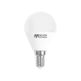 Spherical LED Light Bulb Silver Electronics E14 7W Warm light