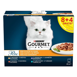 Cat food Purina Gourmet Perle Tuna Turkey Lamb Duck 12 x 85 g
