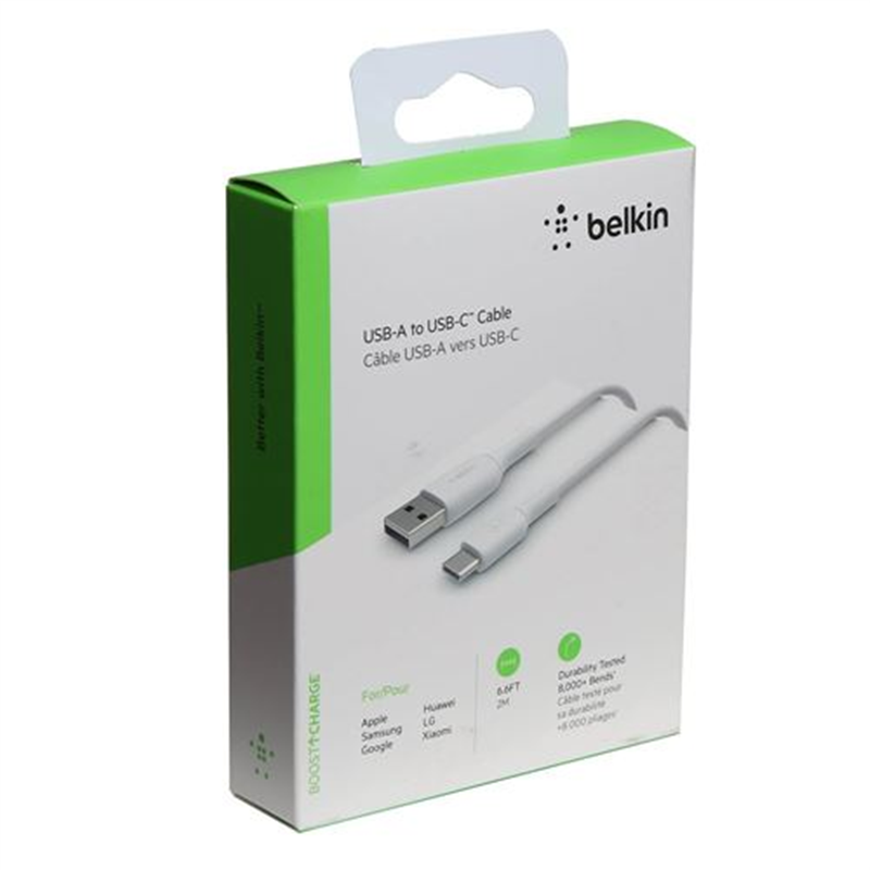 USB A to USB-C Cable Belkin CAB001BT2MWH White 2 m