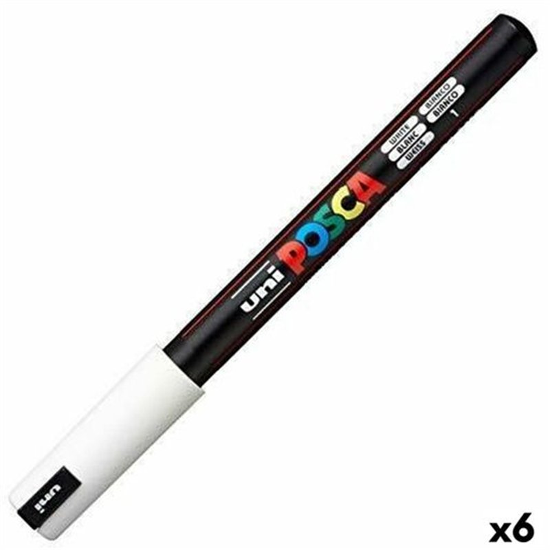 Felt-tip pens POSCA PC-1MR White (6 Units)