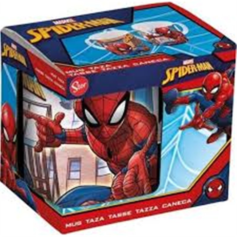 Mug Spider-Man Great power Blue Red Ceramic 350 ml