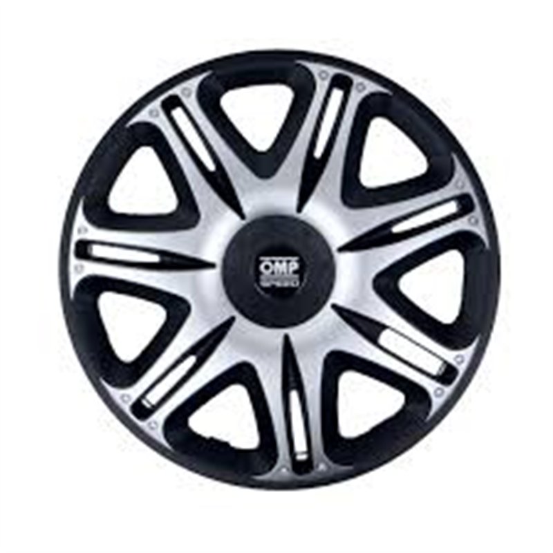 Hubcap OMP Ghost Speed Black Silver 13" (4 uds)