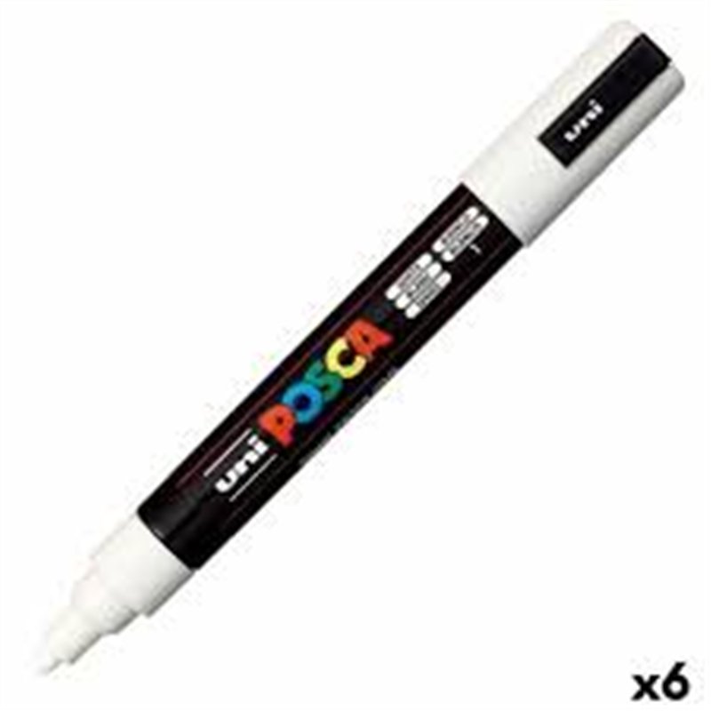 Felt-tip pens POSCA PC-5M White (6 Units)